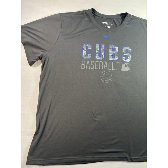 Nike Chicago Cubs Dri-Fit T-Shirt Mens XXL Gray MLB Baseball Graphic Tee - Picture 4 of 8